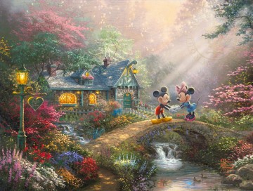 Thomas Kinkade Painting - Puente de amor de Mickey y Minnie Thomas Kinkade